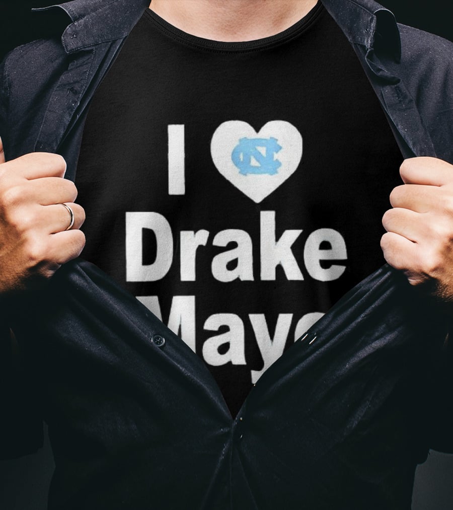 UNC Tar Heels I Love Drake Maye Heart T-Shirt