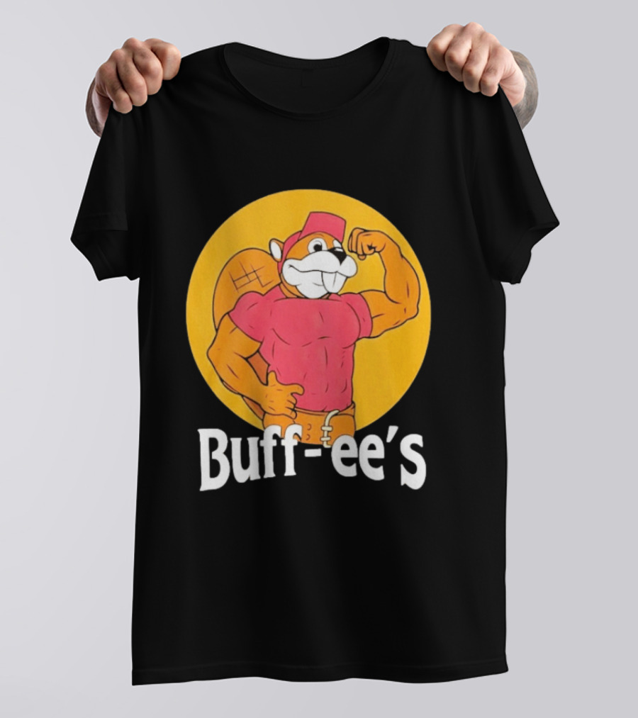 Buff Ee's Muscular Beaver Cartoon T-Shirt