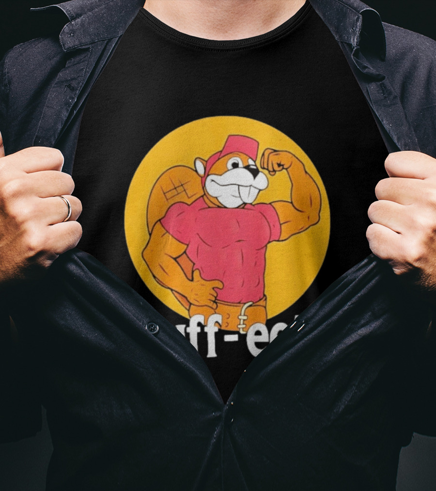 Buff Ee's Muscular Beaver Cartoon T-Shirt