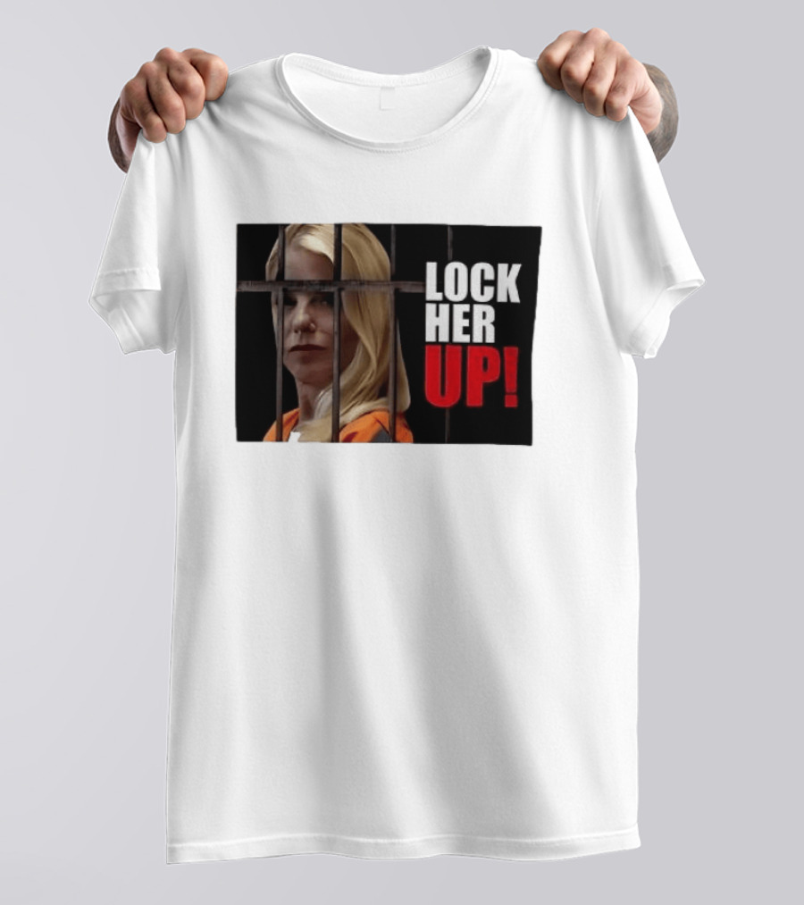 Pam Bondi Lock Her Up Prison Bars Image T-Shirt