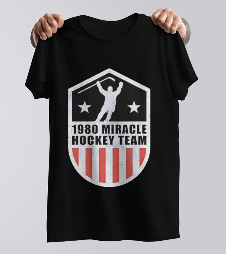 1980 Miracle Hockey Team Stars And Stripes Victory Celebration T-Shirt