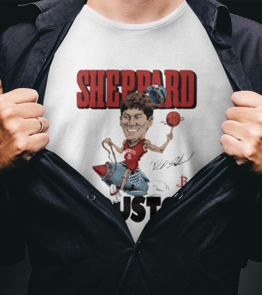 Houston Rockets Sheppard Cartoon Character Rocket T-Shirt