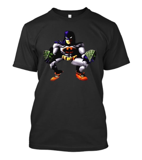 Batman Crouching With Cash And Orange Shoes T-Shirt