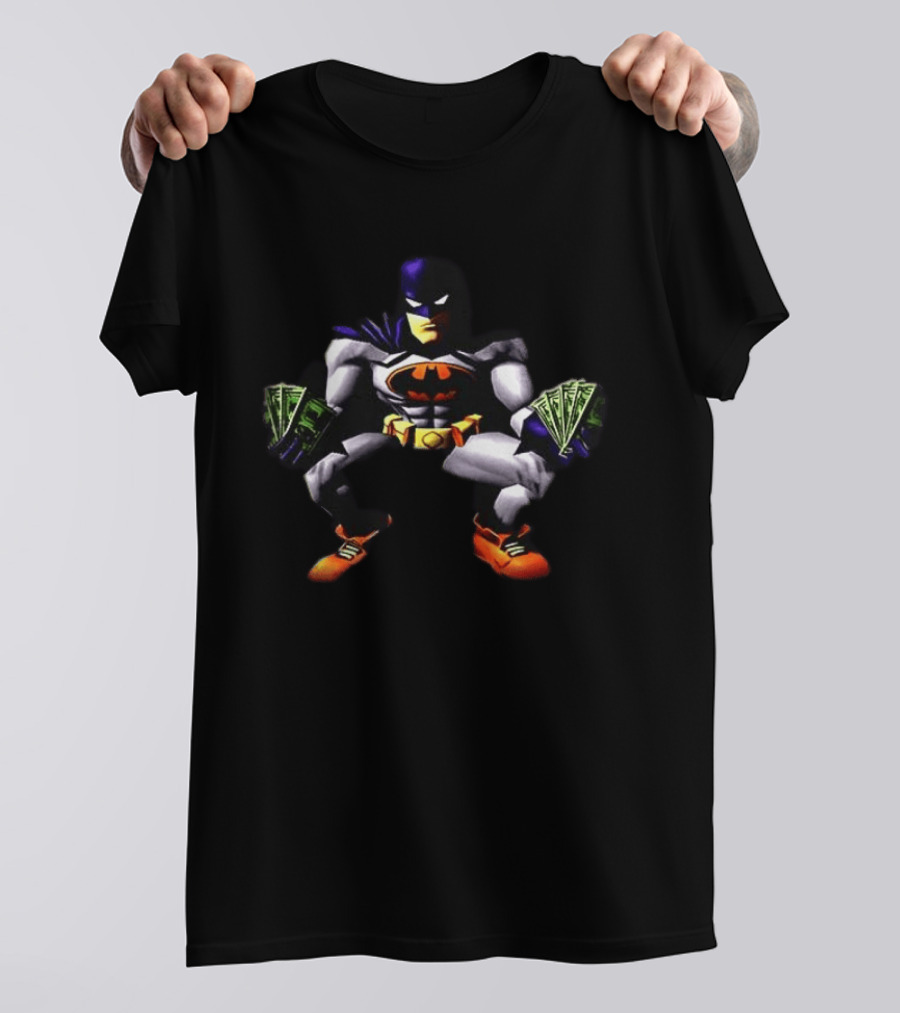Batman Crouching With Cash And Orange Shoes T-Shirt