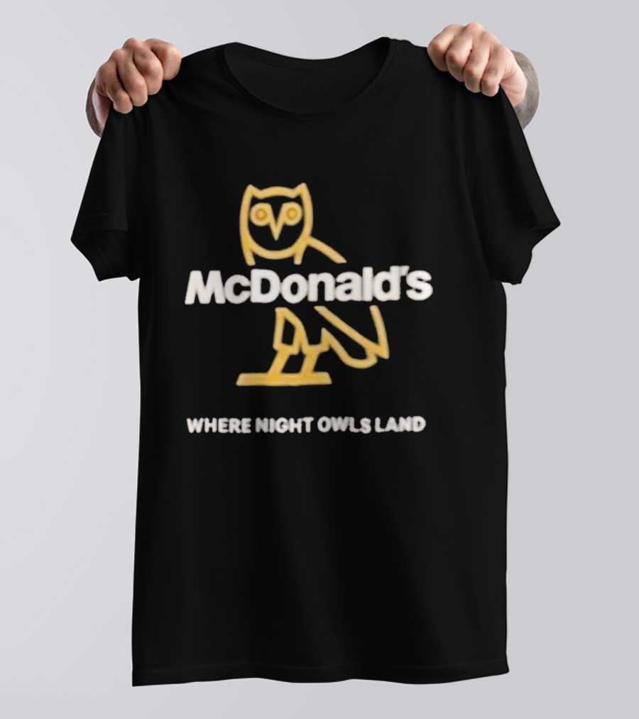 Drake X McDonald's Owl Where Night Owls Land Collaboration T-Shirt