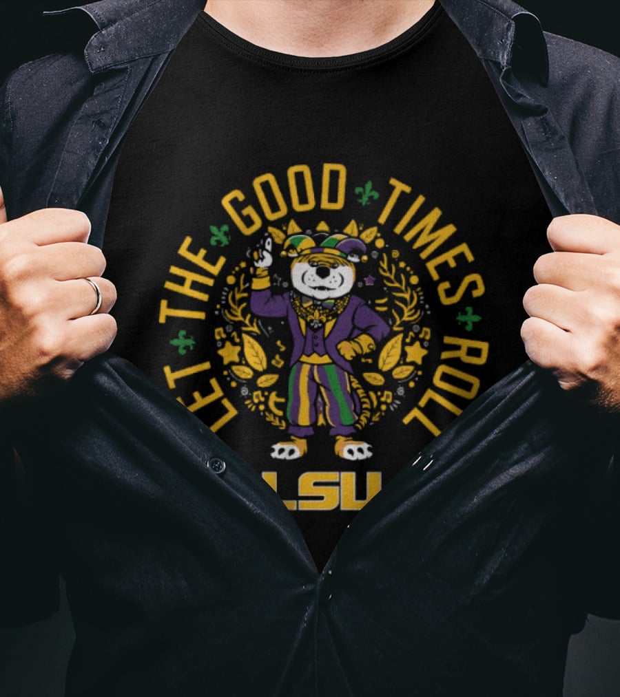 LSU Let The Good Times Roll Mardi Gras Tiger T-Shirt