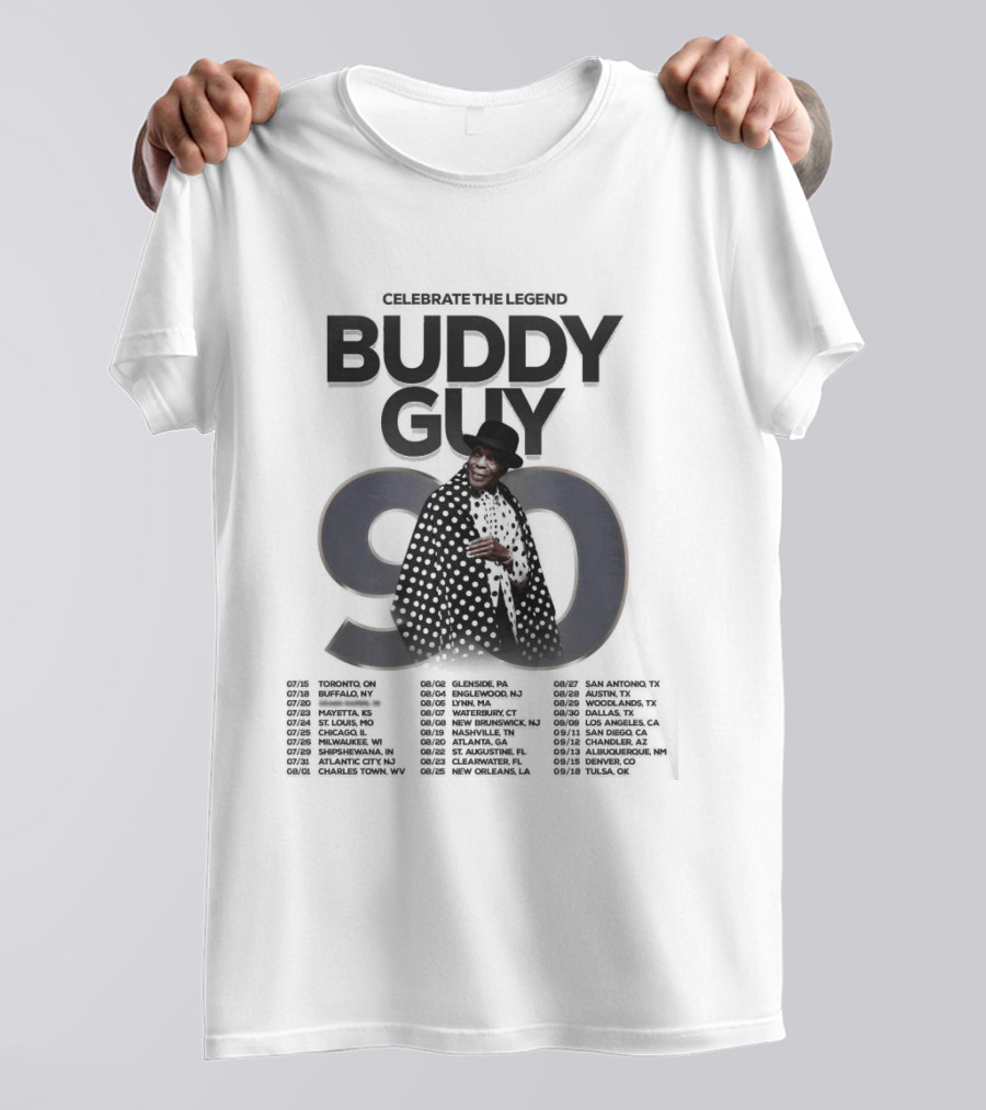 Buddy Guy 90 Celebrate The Legend North America Tour 2026 Schedule Dates T-Shirt