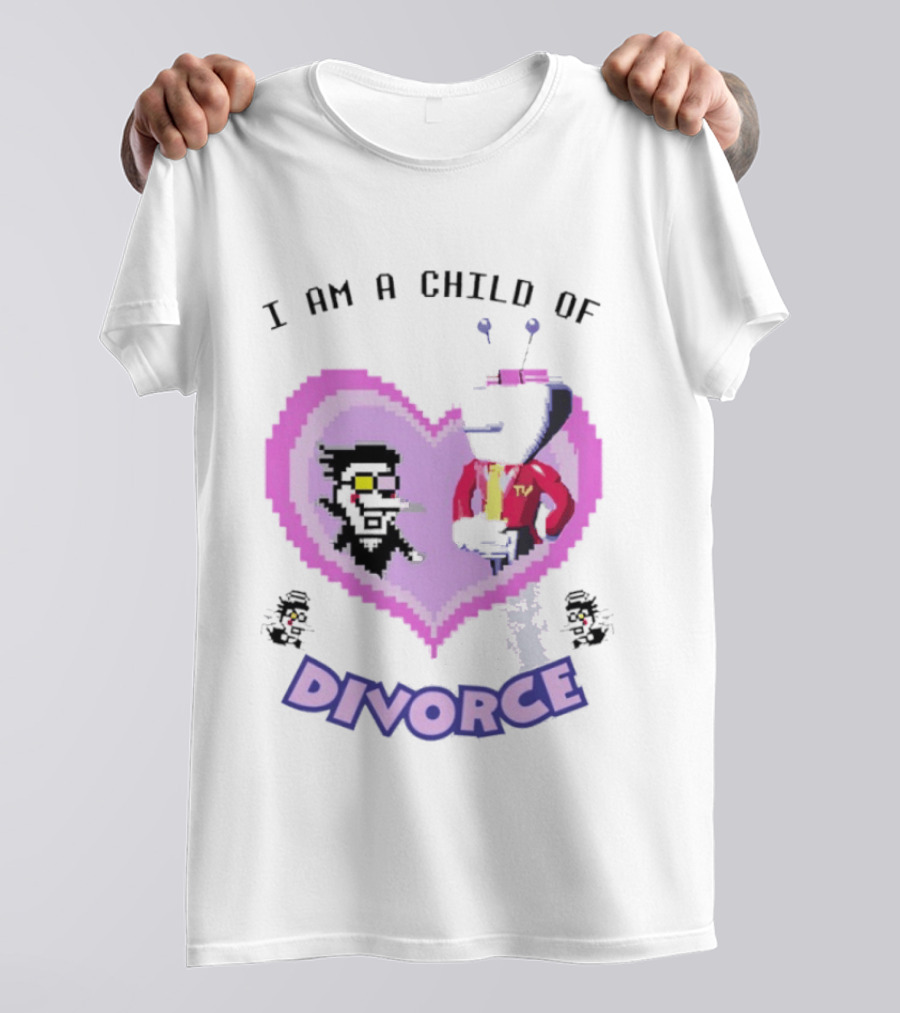 I Am A Child Of Divorce Heart Spamton Tenna Pixel T-Shirt