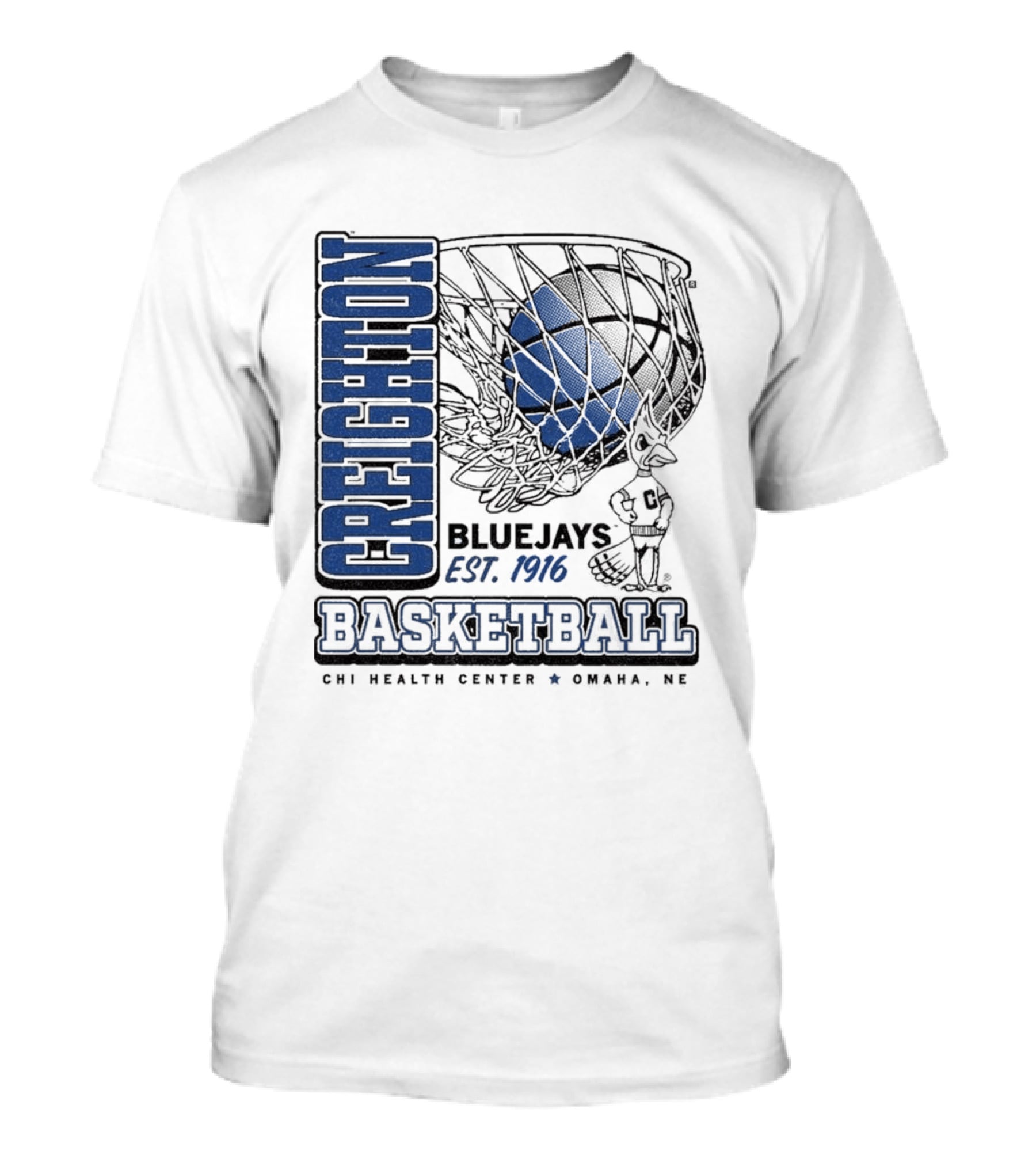 Creighton Bluejays Basketball Est. 1916 CHI Health Center Omaha NE T-Shirt