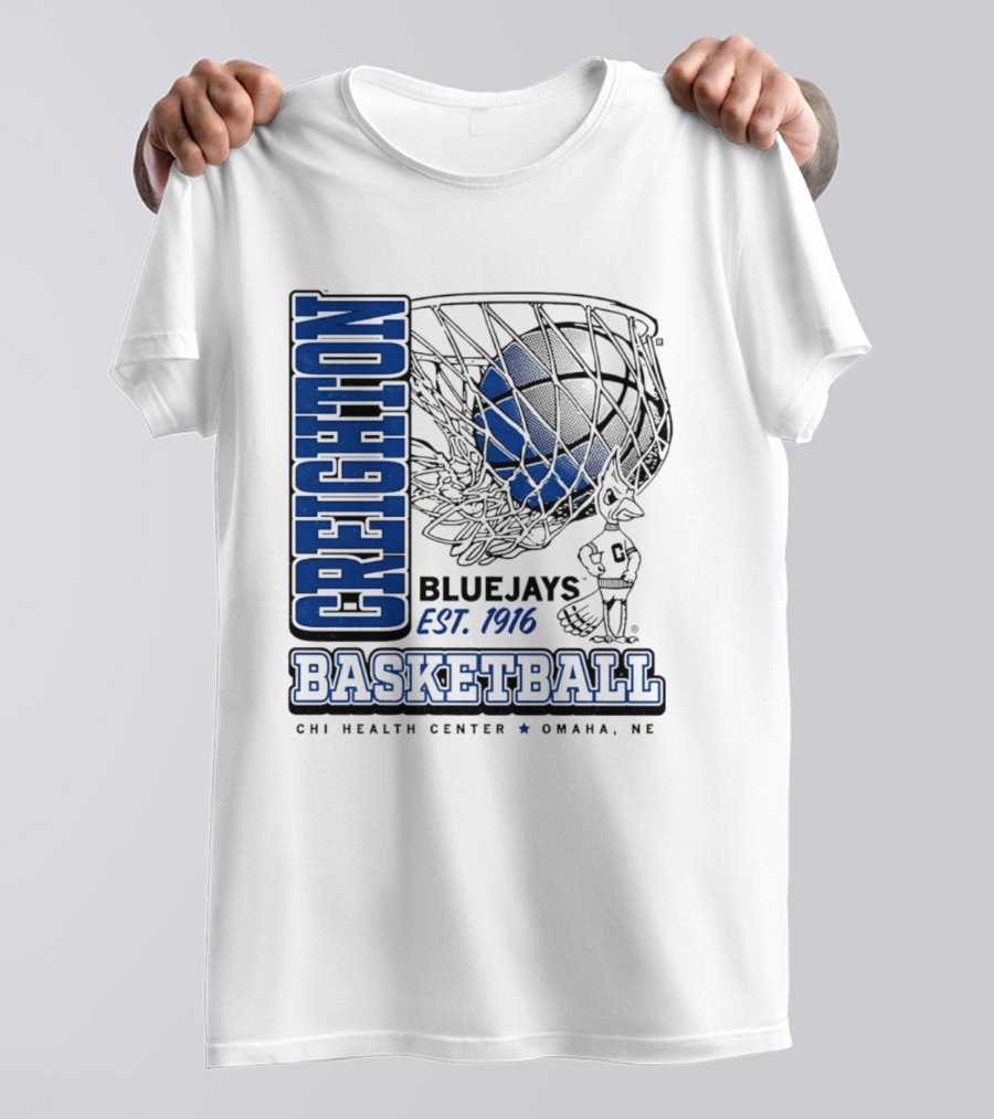 Creighton Bluejays Basketball Est 1916 CHI Health Center Omaha Nebraska T-Shirt