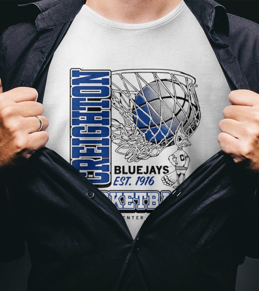 Creighton Bluejays Basketball Est 1916 CHI Health Center Omaha Nebraska T-Shirt