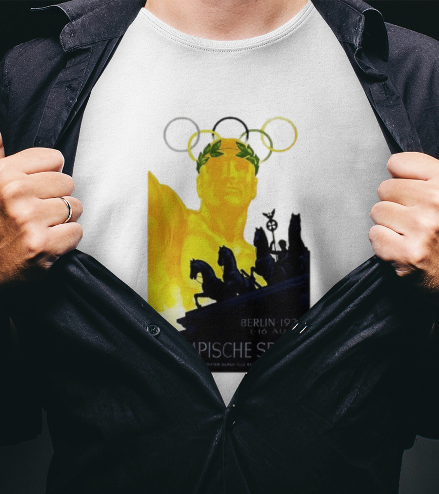 Berlin 1936 1 16 Aug Olympische Spiele Olympische Ringe Quadriga T-Shirt