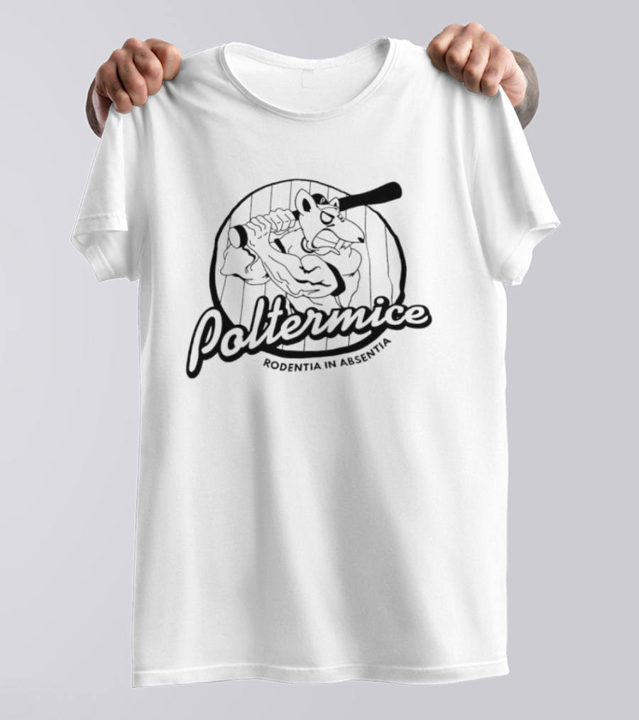 Poltermice Rodentia In Absentia Baseball Bat Cartoon T-Shirt