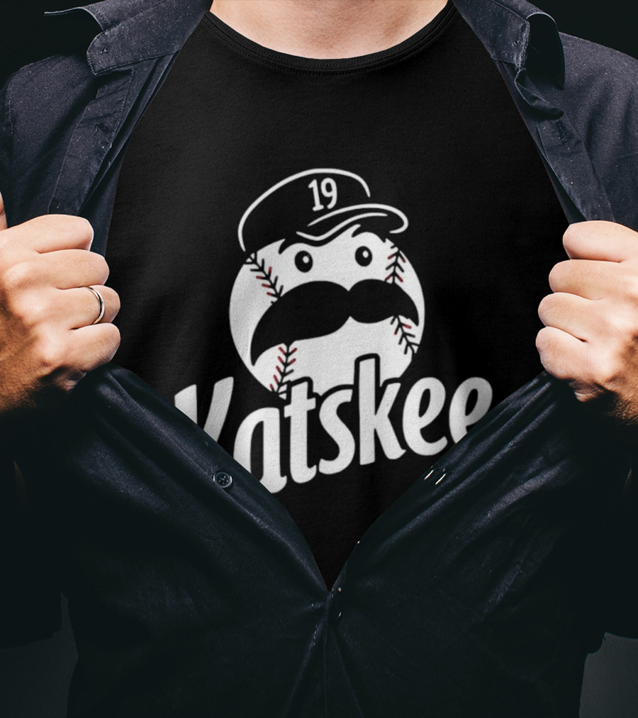 Katskee 19 Baseball Mustache Character With Nebraska T-Shirt
