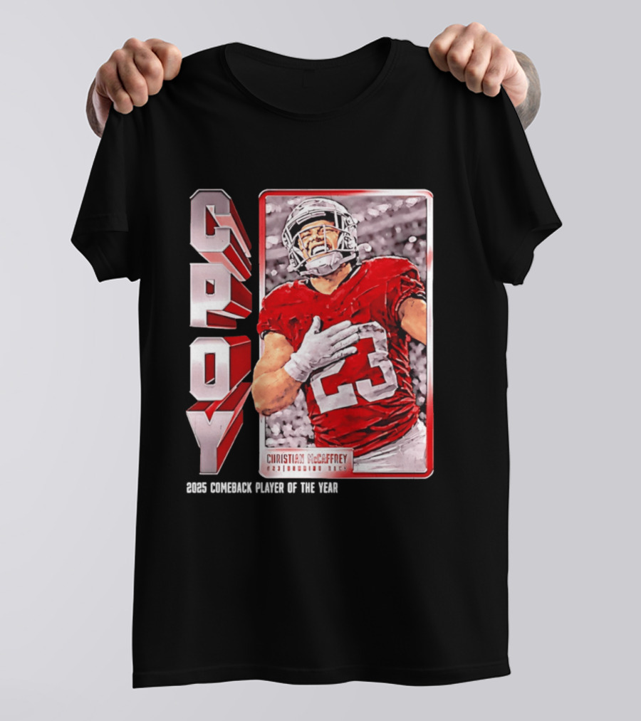 Christian Mccaffrey San Francisco 49ers CPOY 2025 Football Star T-Shirt