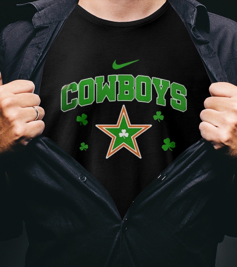 Dallas Cowboys Irish Shamrock Star Clover Nike T-Shirt