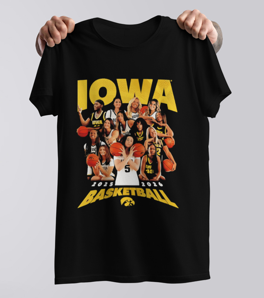 Iowa Women's Basketball Team 2025 2026 Collage T-Shirt