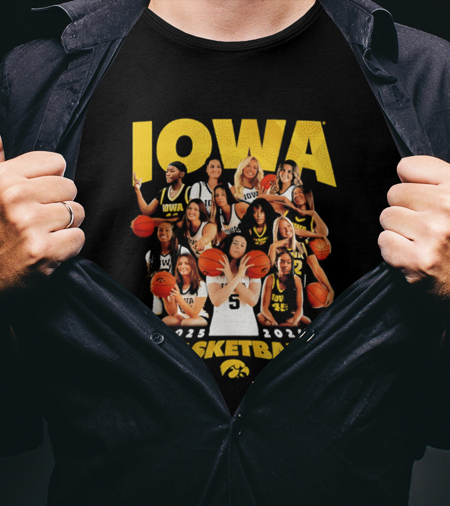 Iowa Women's Basketball Team 2025 2026 Collage T-Shirt