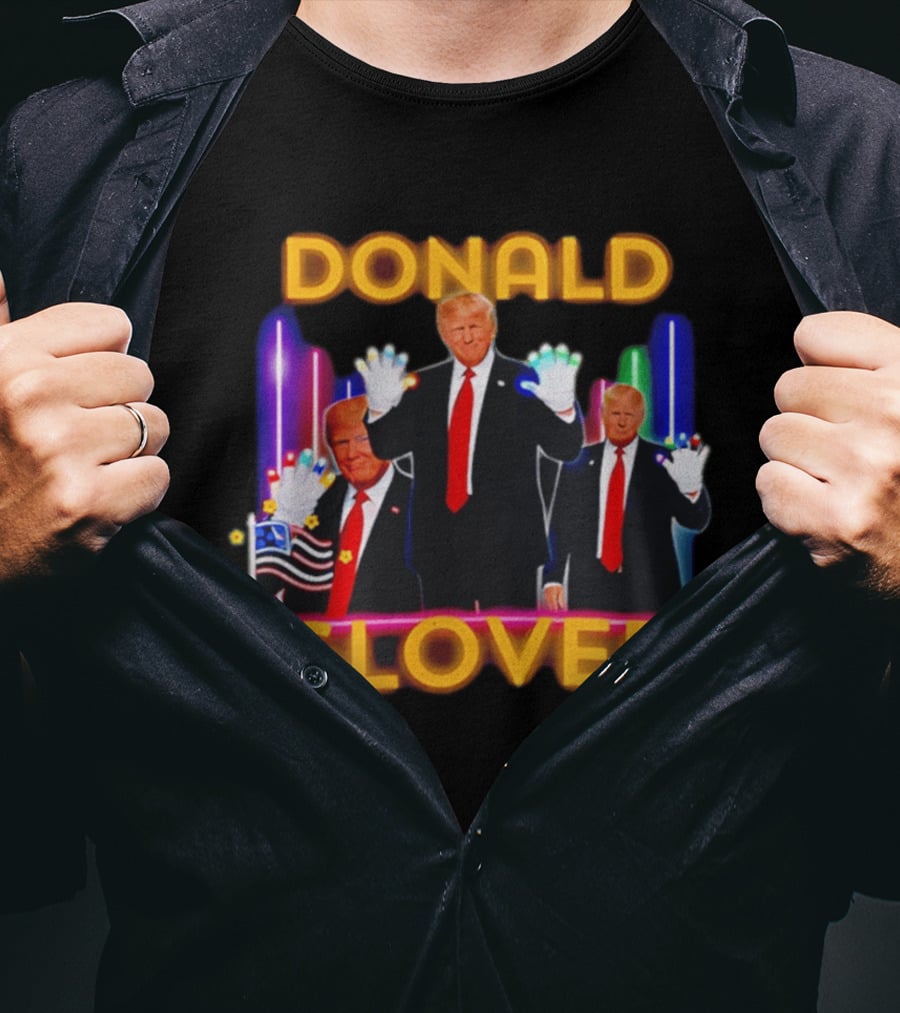 Donald Glover Donald Trump Neon Glove Dance Fusion Retro Pop Culture T-Shirt