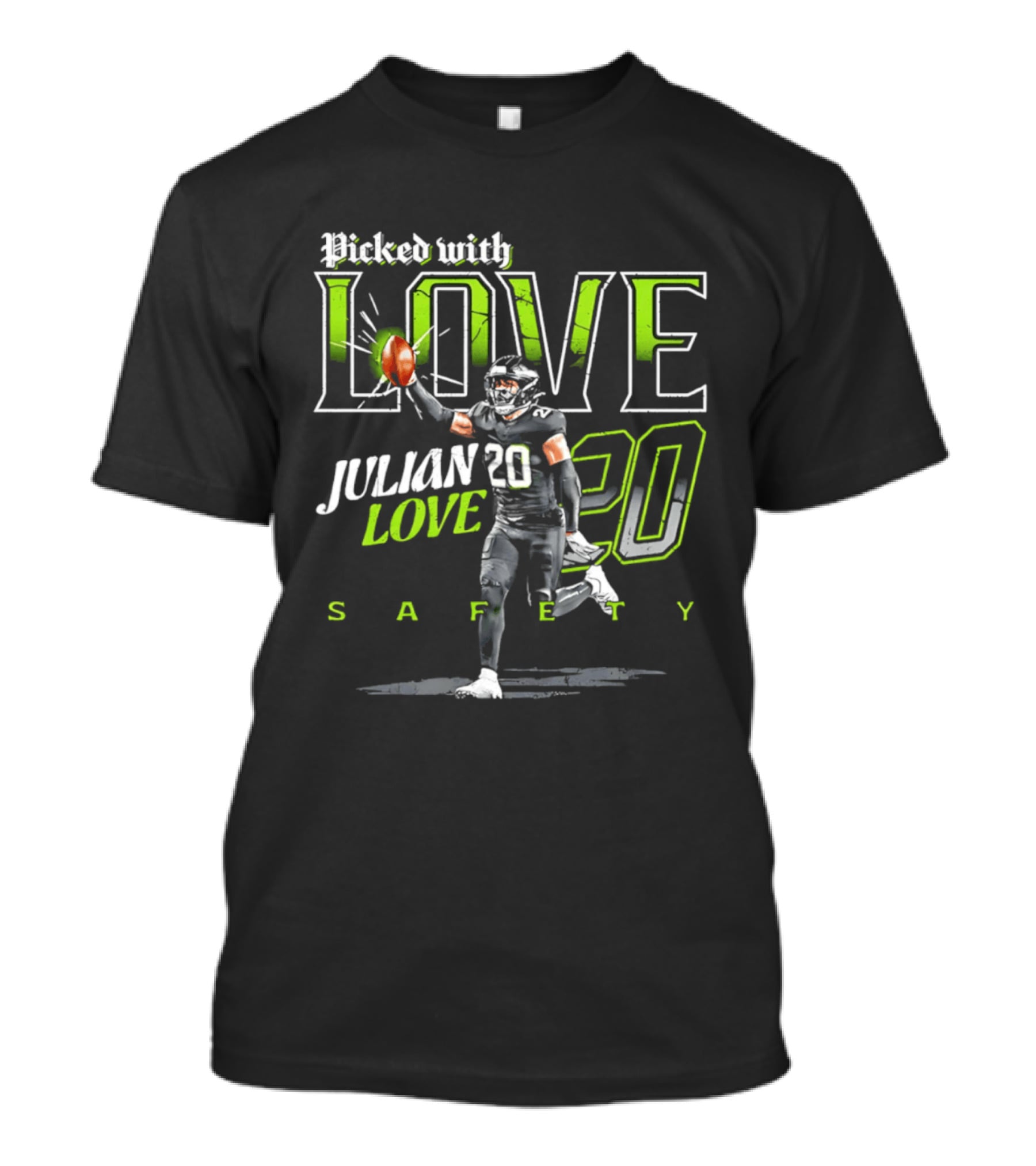 Picked With Love Julian Love 20 Seattle Safety T-Shirt