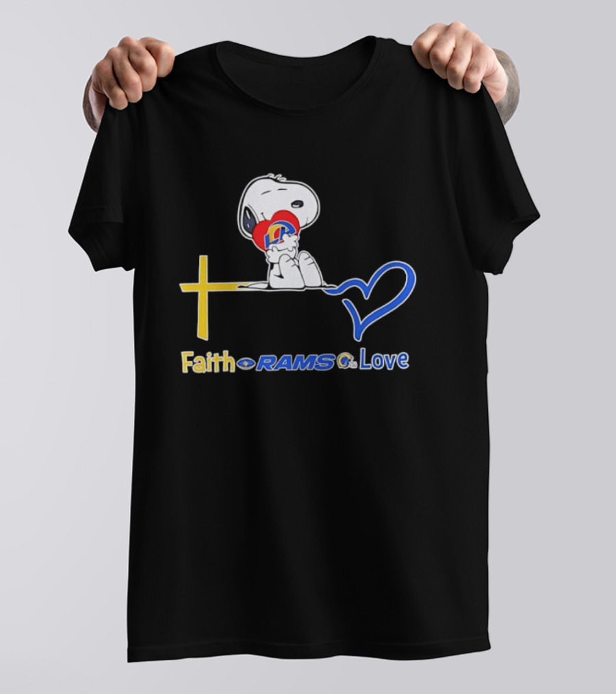 Faith Rams Love Snoopy Peanuts Los Angeles T-Shirt