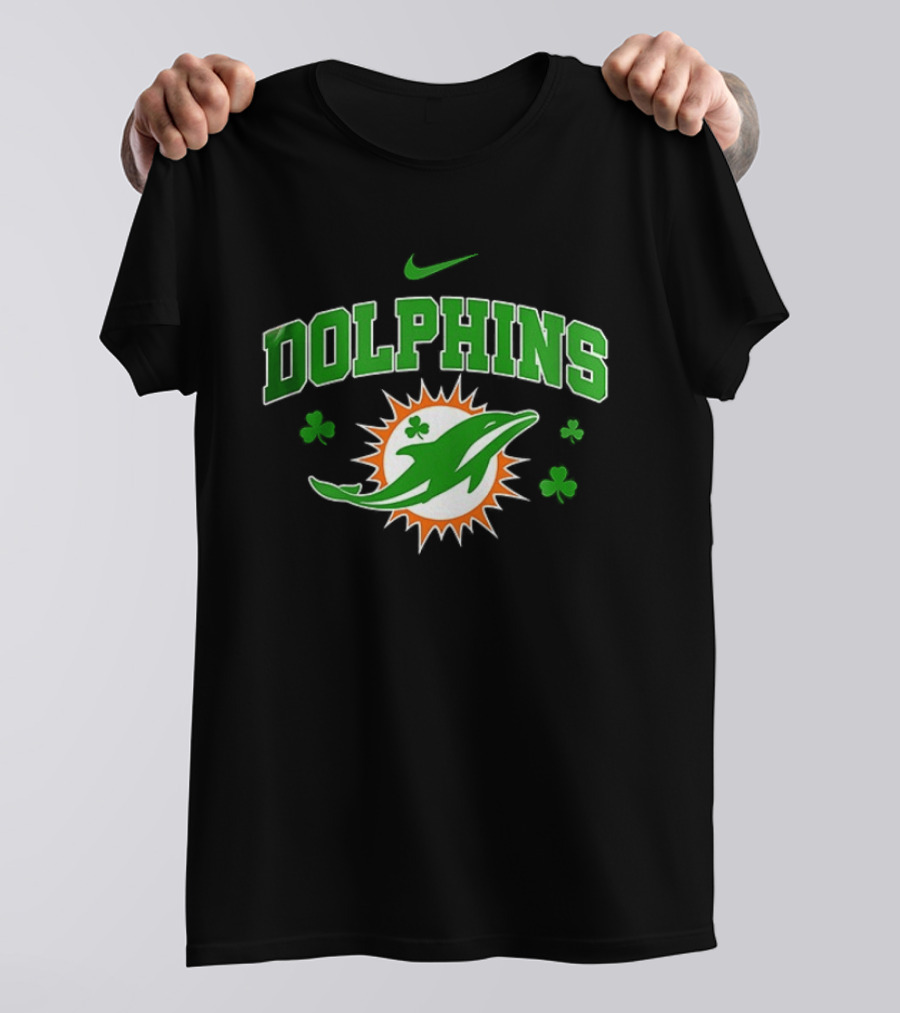 Miami Dolphins Irish Clover Nike Sports Fan T-Shirt