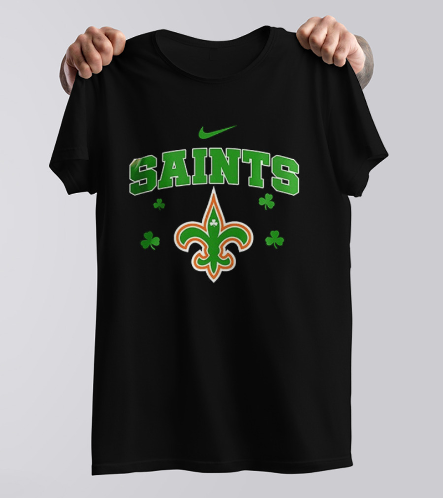New Orleans Saints Irish Woman Soul Of A Witch Nike Green Shamrock Fleur De Lis T-Shirt