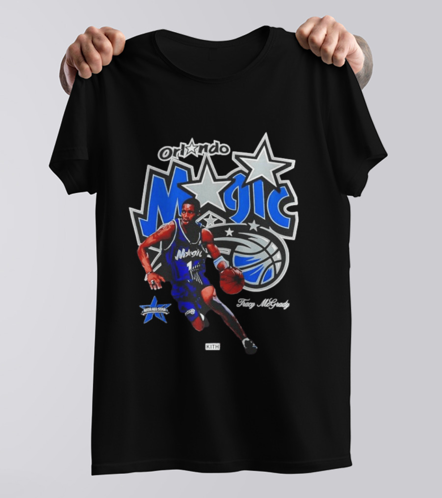 Tracy McGrady Orlando Magic NBA All Star KITH Basketball Player Iconic Blue Jersey T-Shirt