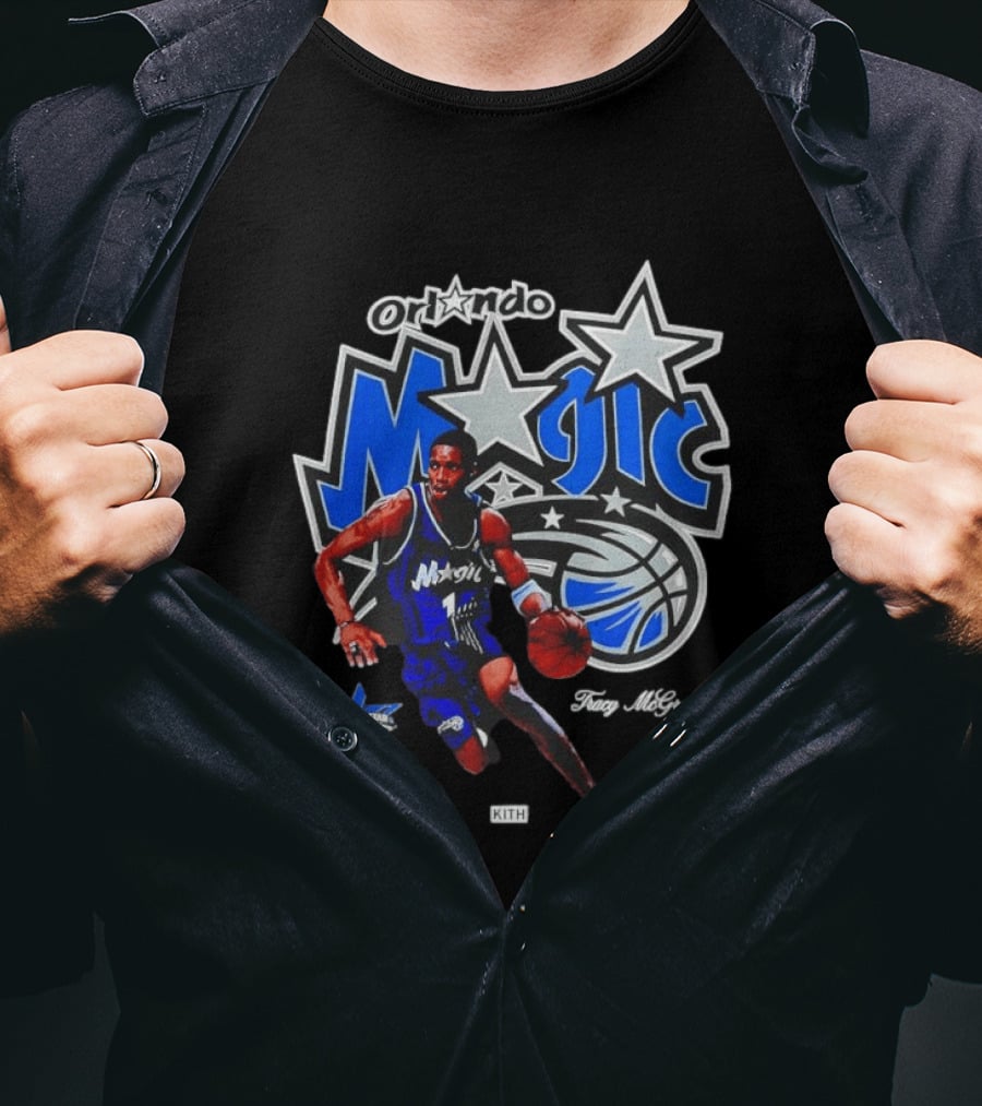 Tracy McGrady Orlando Magic NBA All Star KITH Basketball Player Iconic Blue Jersey T-Shirt