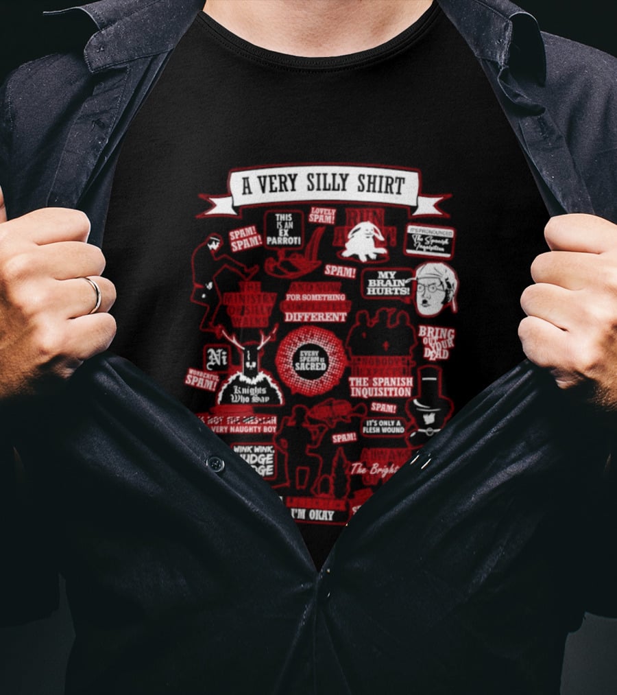 Very Silly This Is An Ex Parrot Spam Spanish Inquisition Bring Out Your Dead T-Shirt