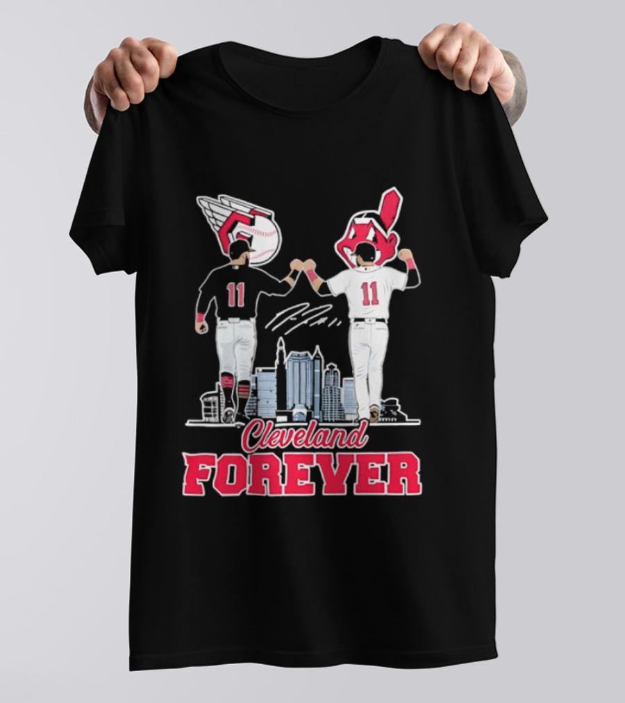 Cleveland Forever Baseball Guardians Indians Heritage Skyline Legends T-Shirt