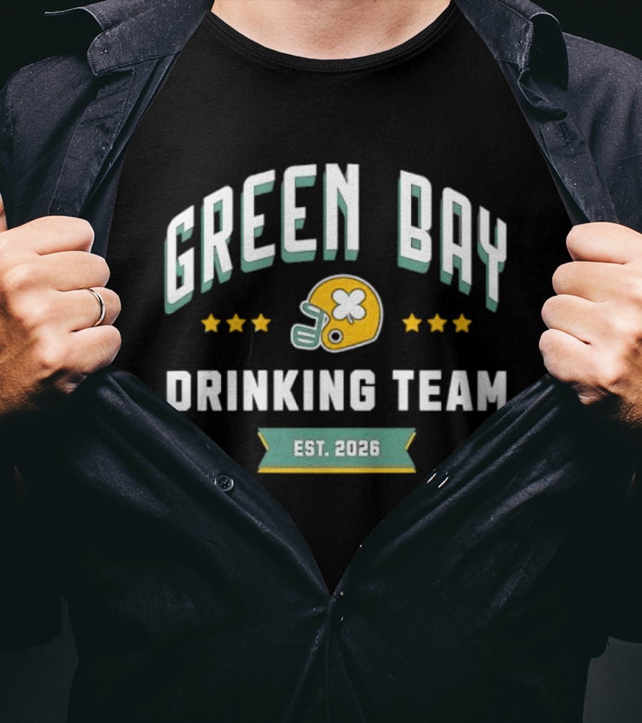 Green Bay Drinking Team Est 2026 Helmet Stars T-Shirt