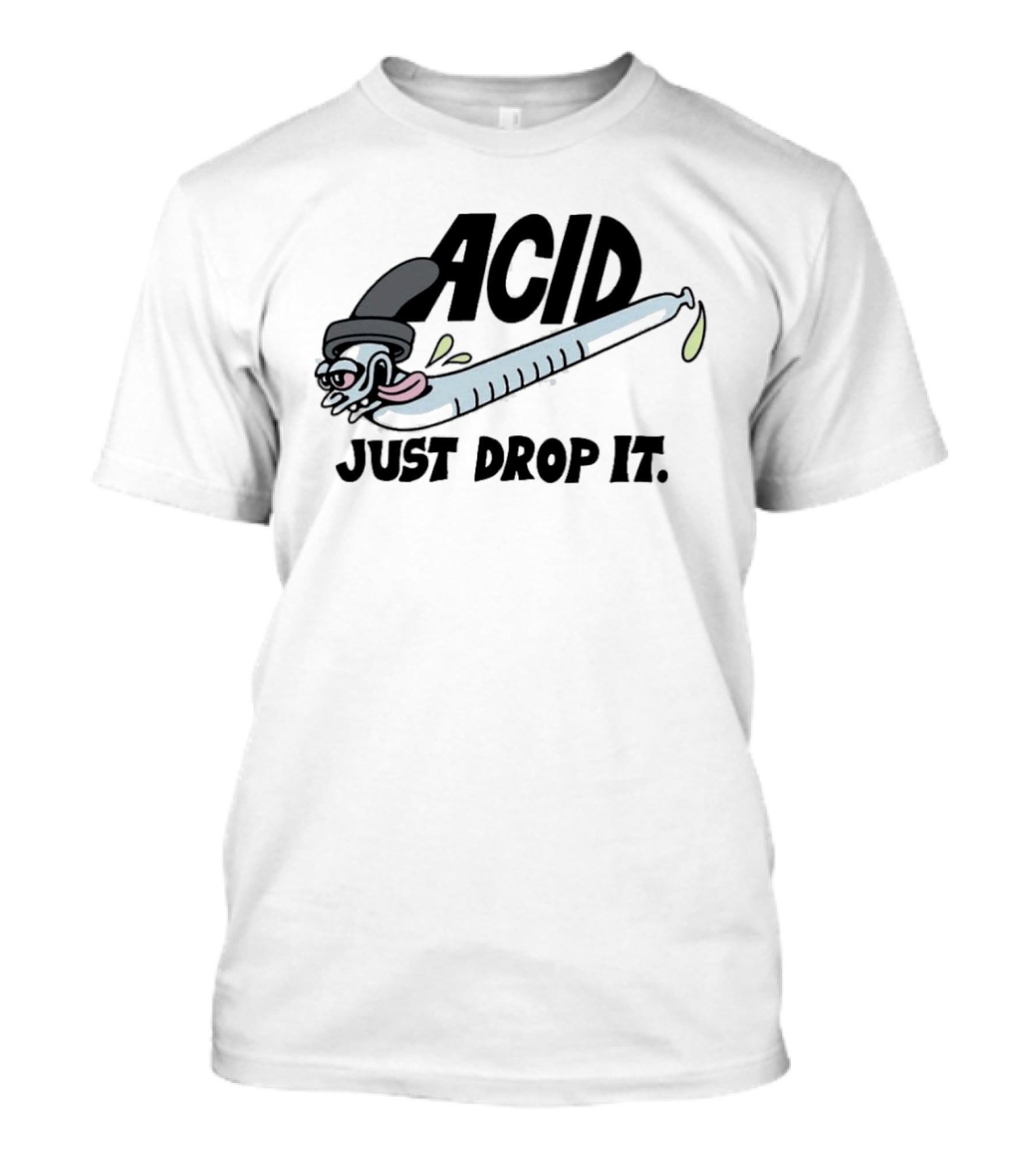 Acid Just Drop It Cartoon Worm T-Shirt
