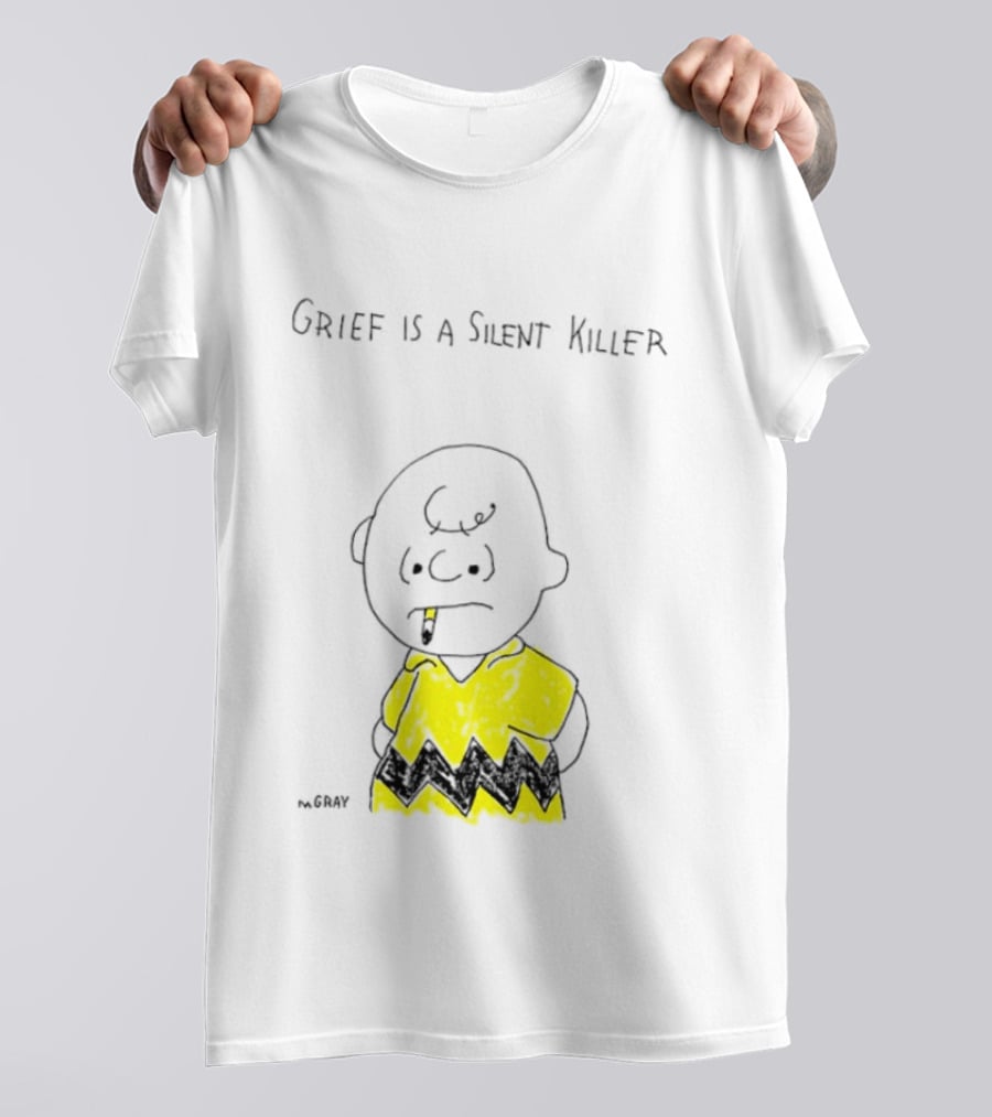 Charlie Brown Grief Is A Silent Killer Peanuts Humor Comic Strip T-Shirt