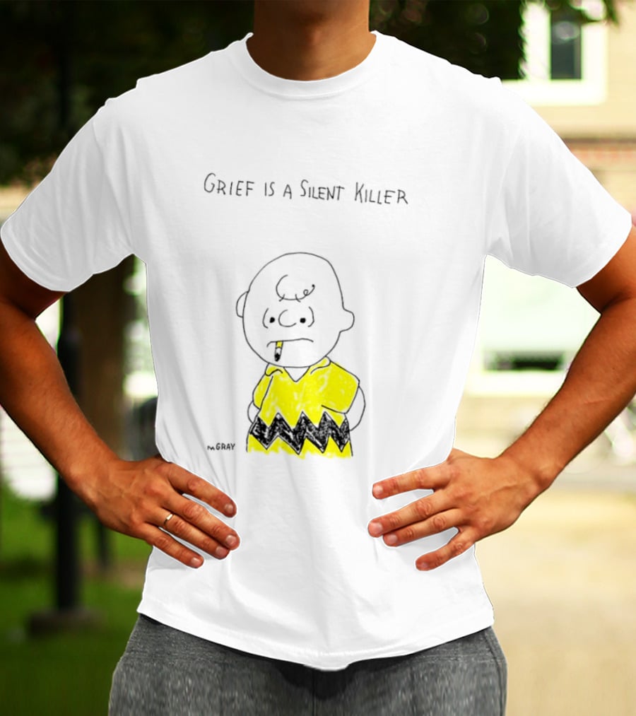 Charlie Brown Grief Is A Silent Killer Peanuts Humor Comic Strip T-Shirt