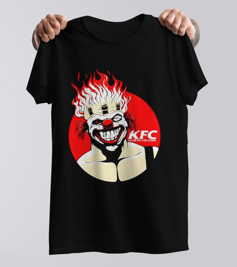 KFC Killer Clown Flaming Hair Grinning Face T-Shirt