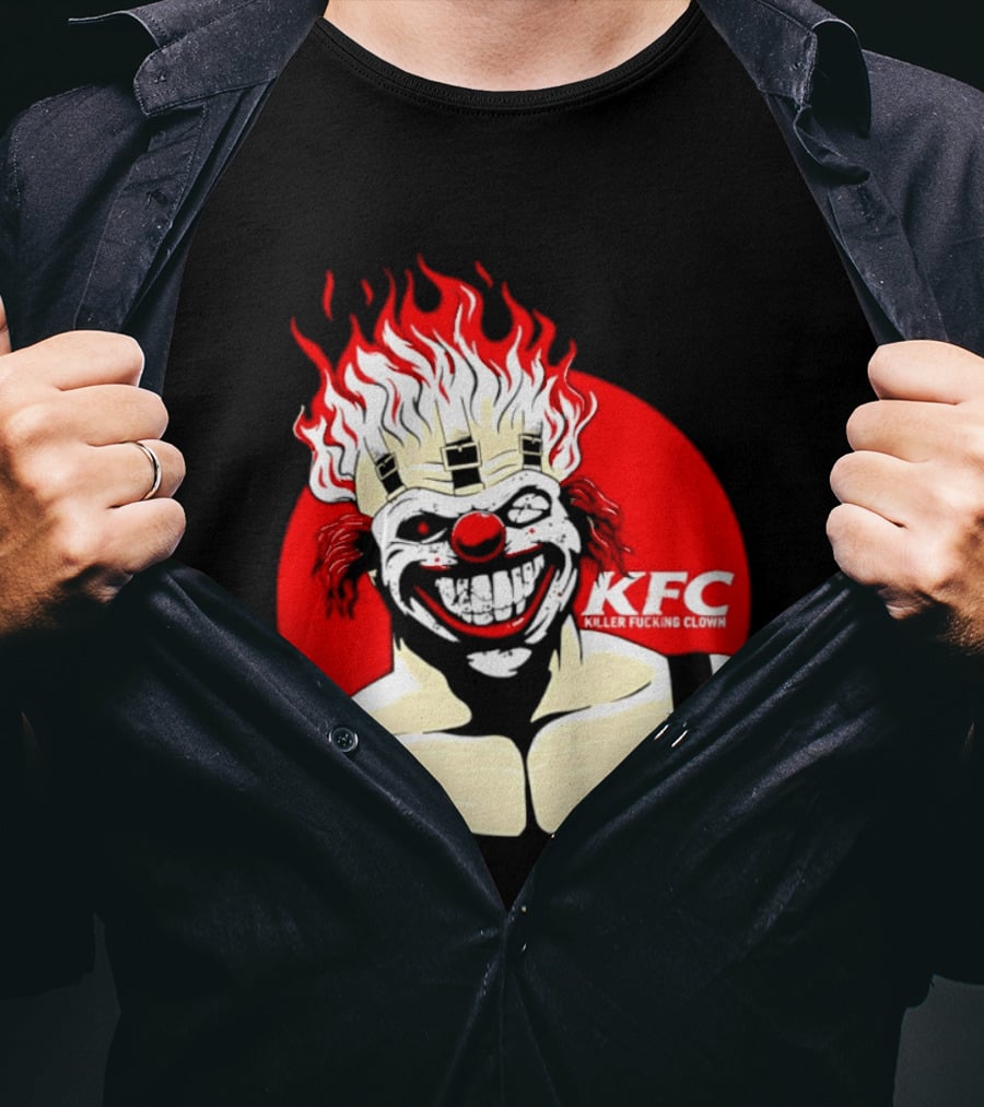 KFC Killer Clown Flaming Hair Grinning Face T-Shirt