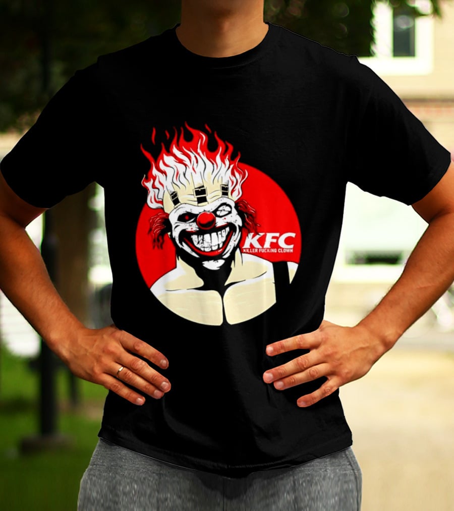 KFC Killer Clown Flaming Hair Grinning Face T-Shirt