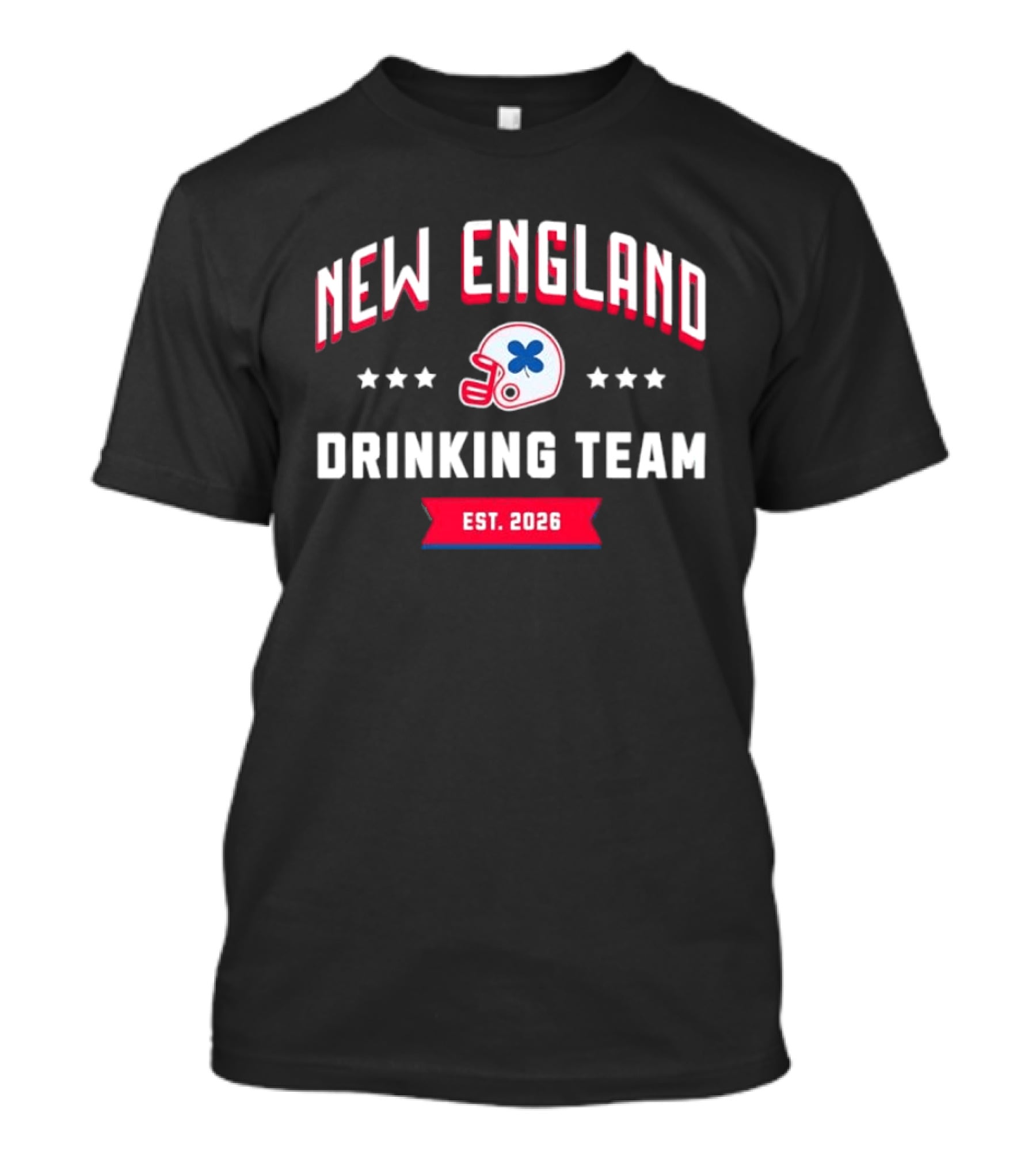 New England Drinking Team Est 2026 Football Helmet Four Stars T-Shirt