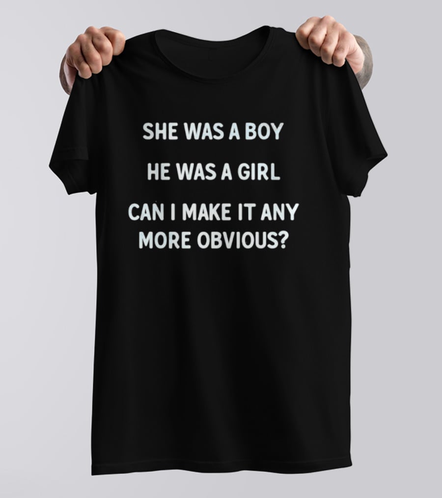 She Was A Boy He Was A Girl Can I Make It Any More Obvious Lyrics Reference T-Shirt