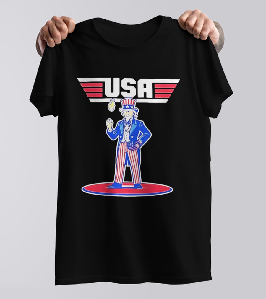 Uncle Sam USA Baseball Ace Patriotic Sports T-Shirt