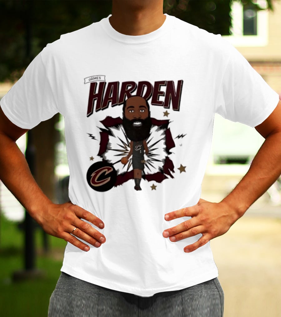 Cleveland Cavaliers James Harden Cartoon Bobblehead T-Shirt