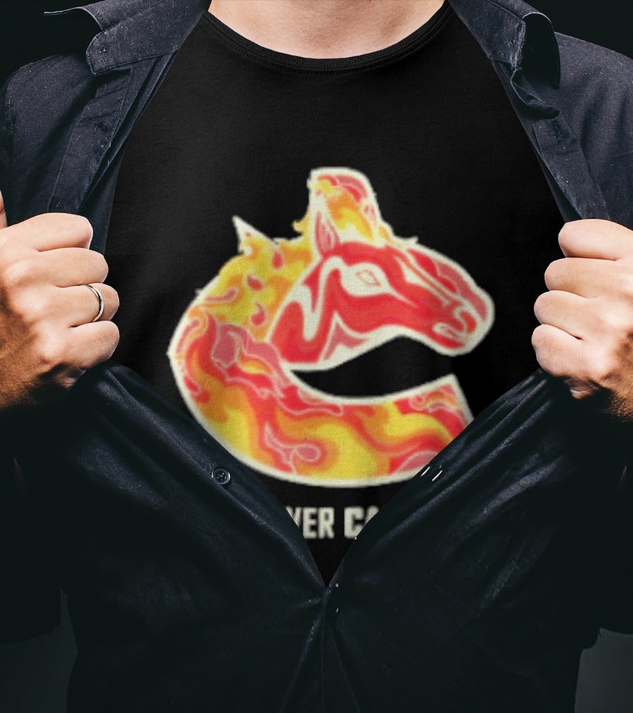 Vancouver Canucks Lunar New Year 2026 Horse Flaming T-Shirt