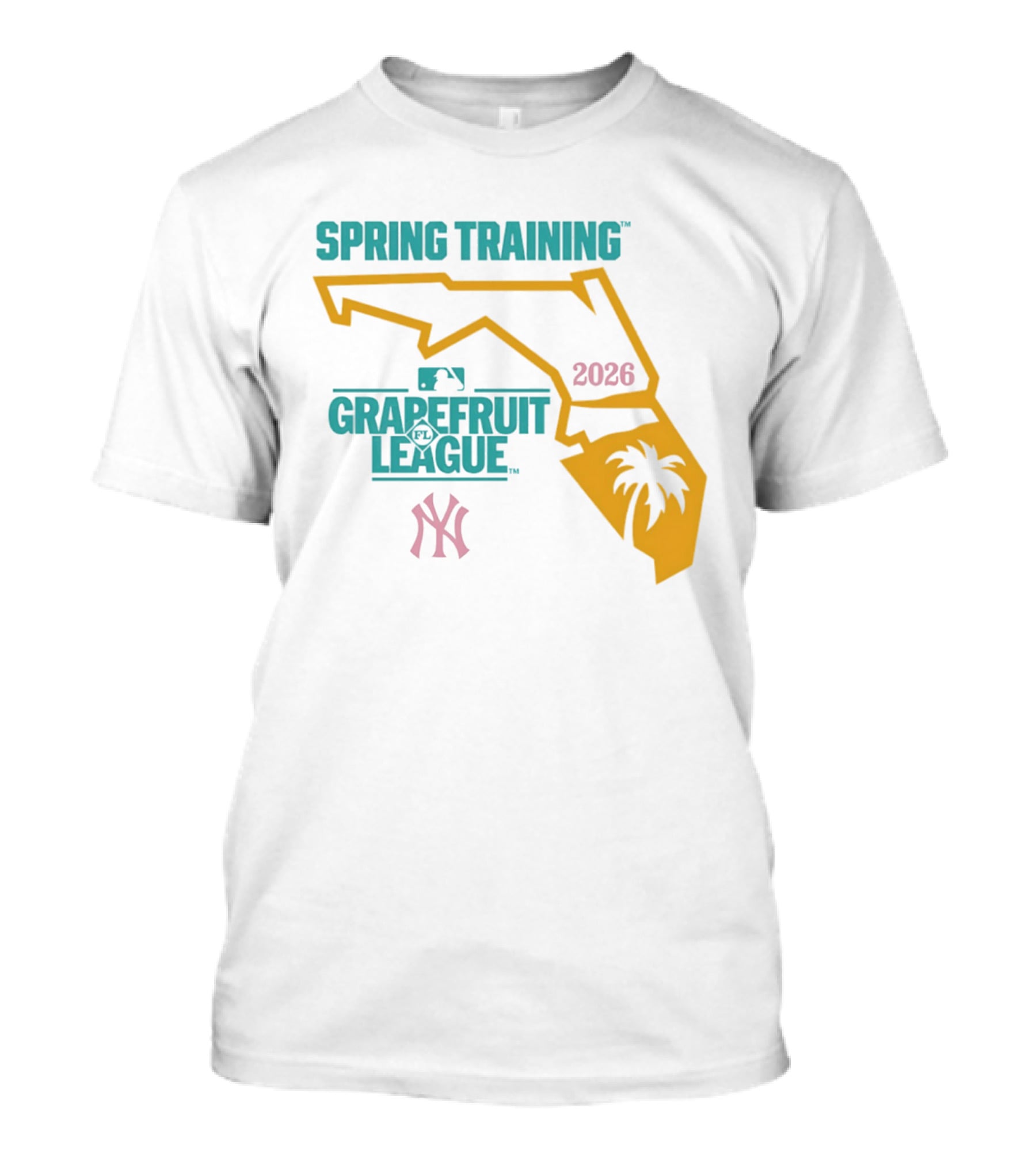 Spring Training New York Yankees Grapefruit League 2026 Florida Map Palm Tree T-Shirt