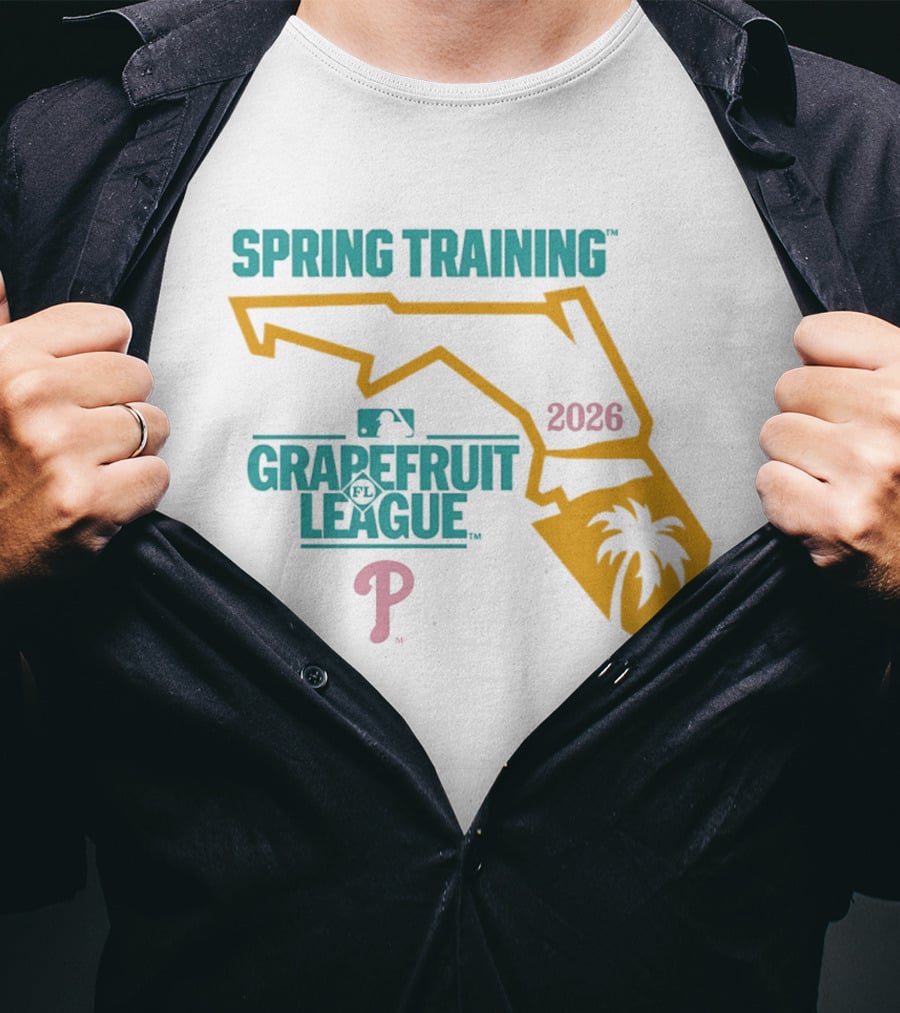 Philadelphia Phillies Grapefruit League Spring Training 2026 Florida Map Palm Tree MLB T-Shirt