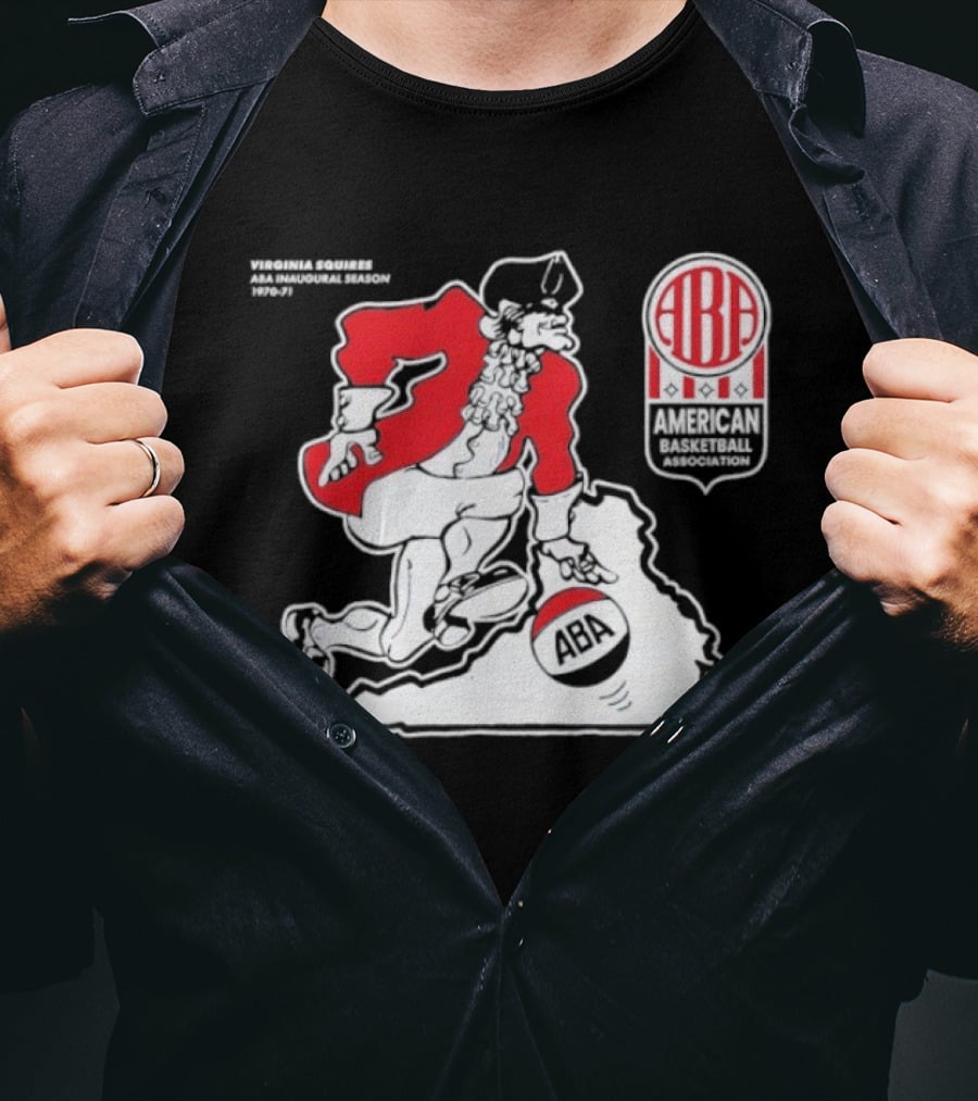 Virginia Squires ABA Basketball Map 1970s T-Shirt