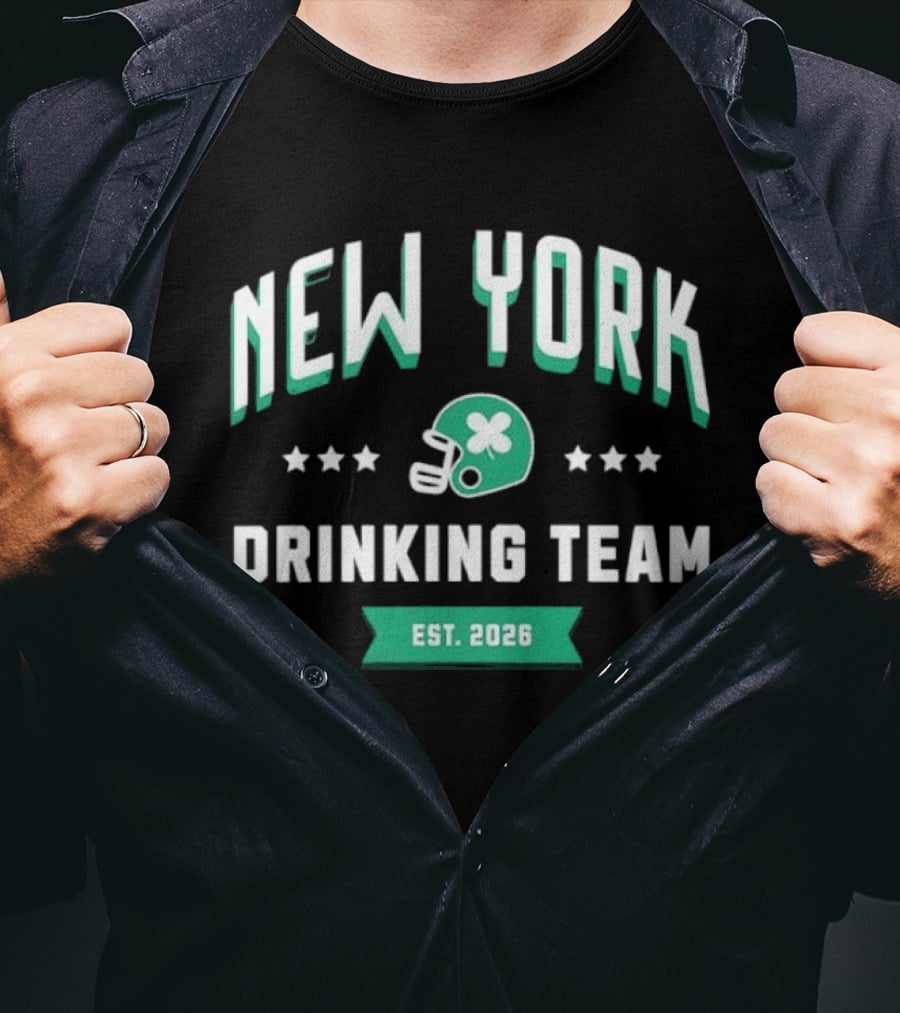 New York Drinking Team Helmet Est 2026 T-Shirt