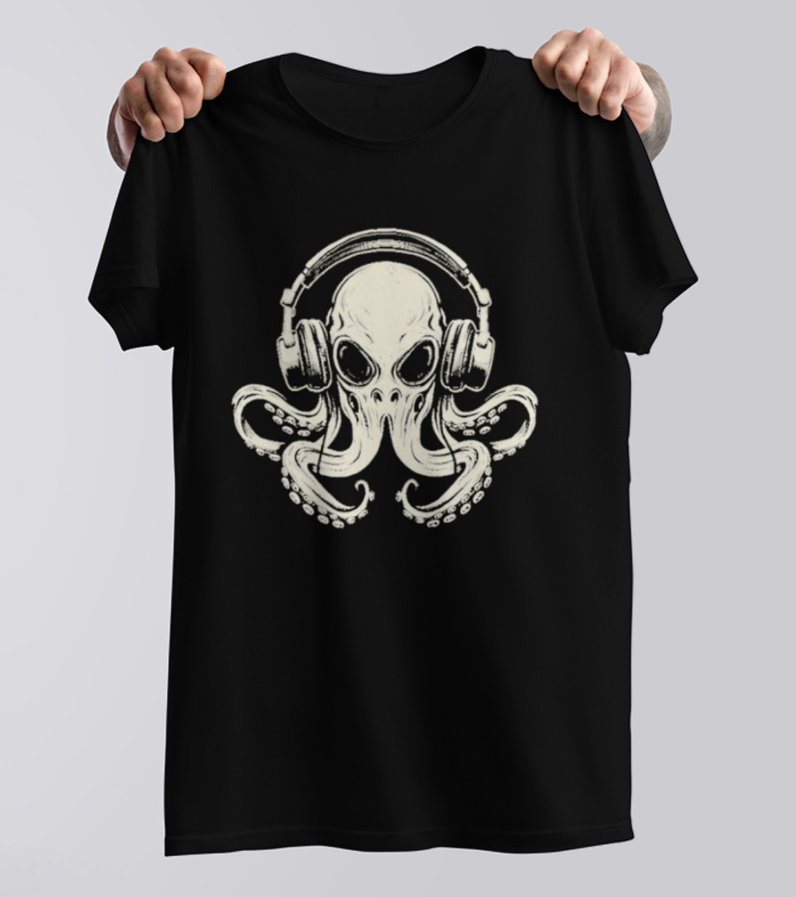 Octopus DJ Headphones Music T-Shirt