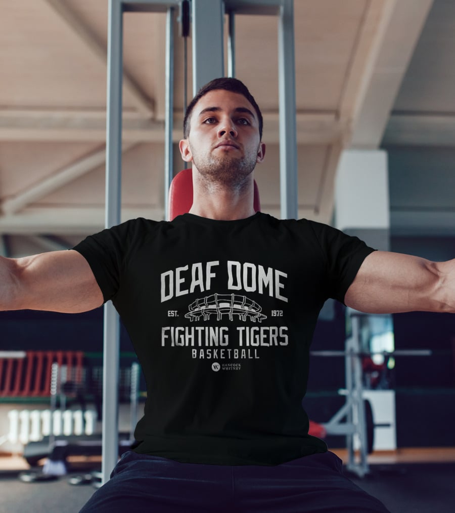 Deaf Dome Fighting Tigers Basketball Est. 1972 Hancock Whitney T-Shirt