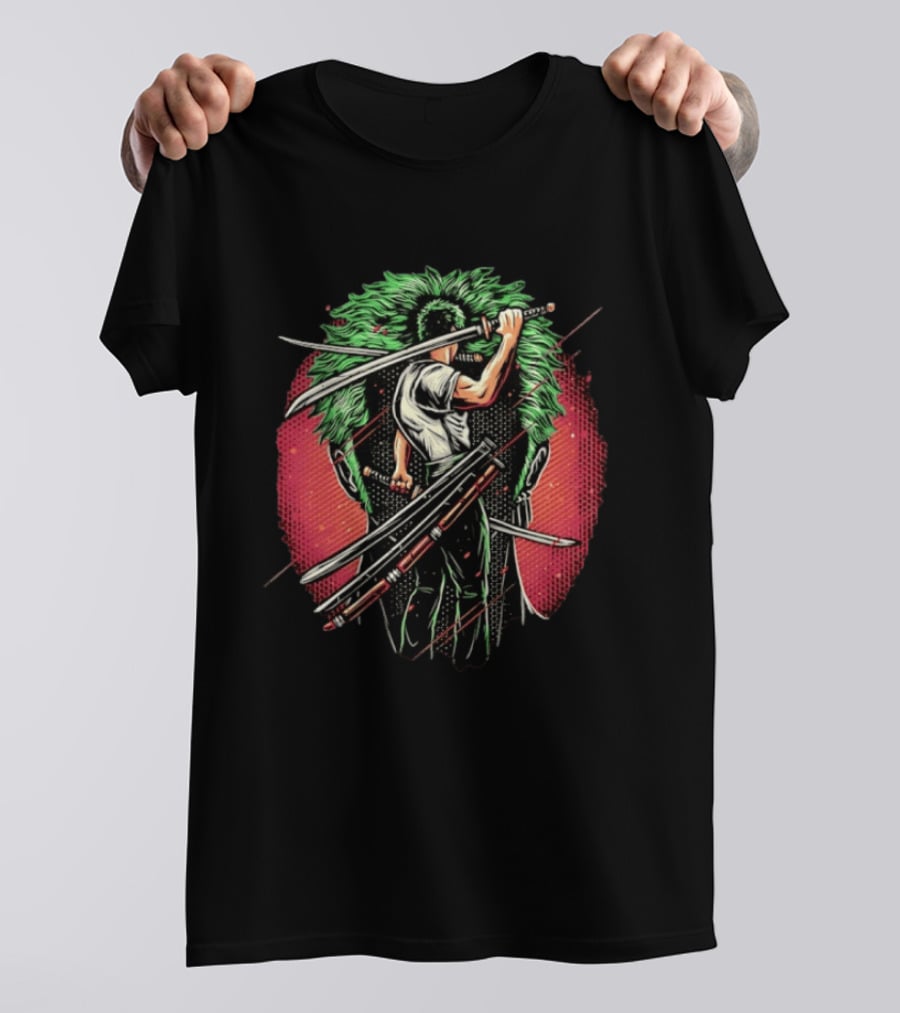 Roronoa Zoro One Piece Green Haired Swordsman Epic Battle Stance T-Shirt